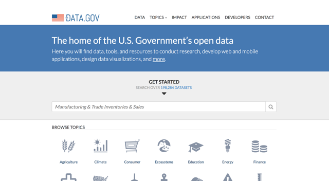 data.gov screenshot